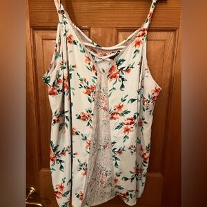 Torrid Floral Lace Tank Size 3